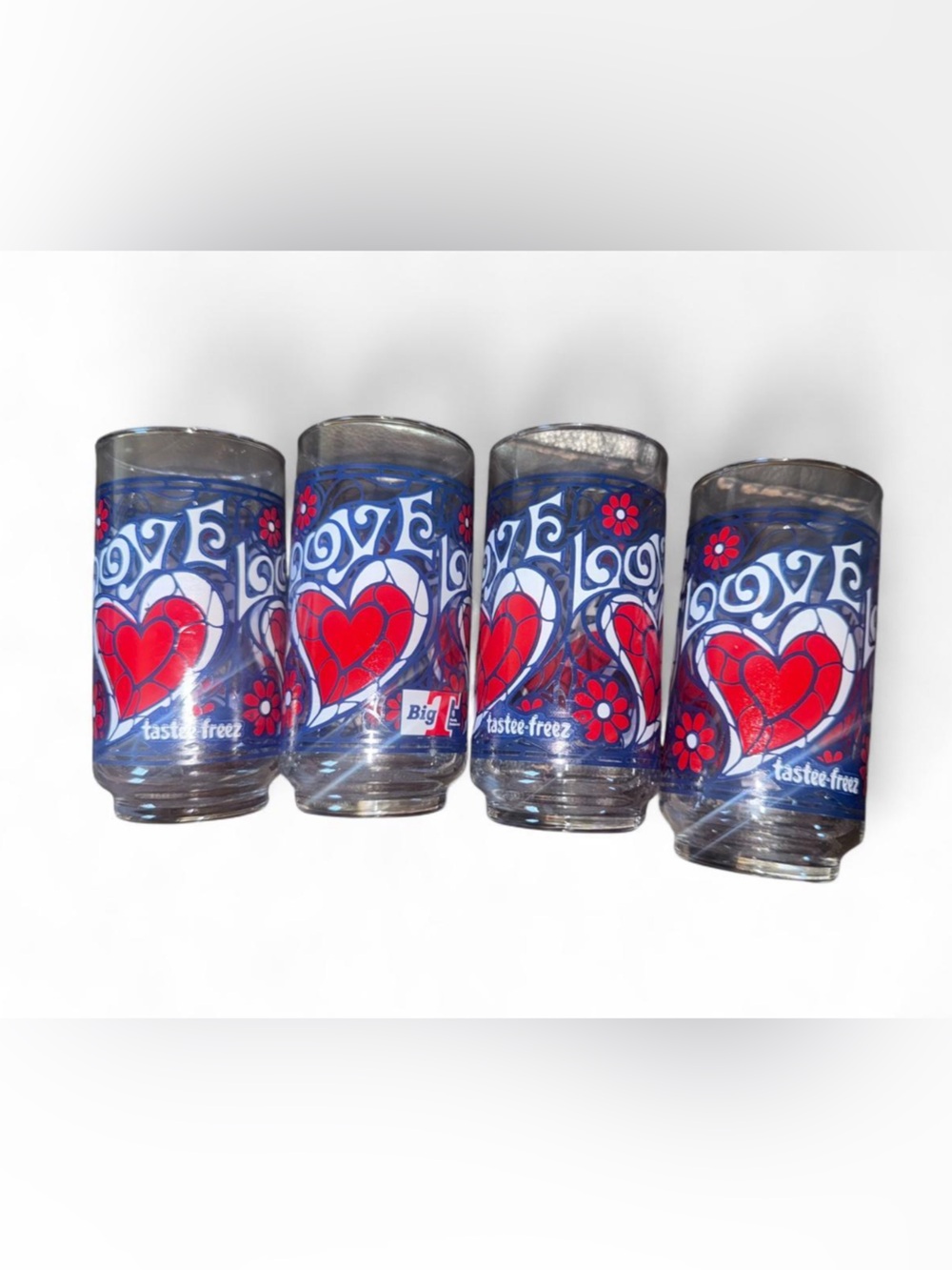 Vintage 1970’s Love Saga Drinking Glasses.